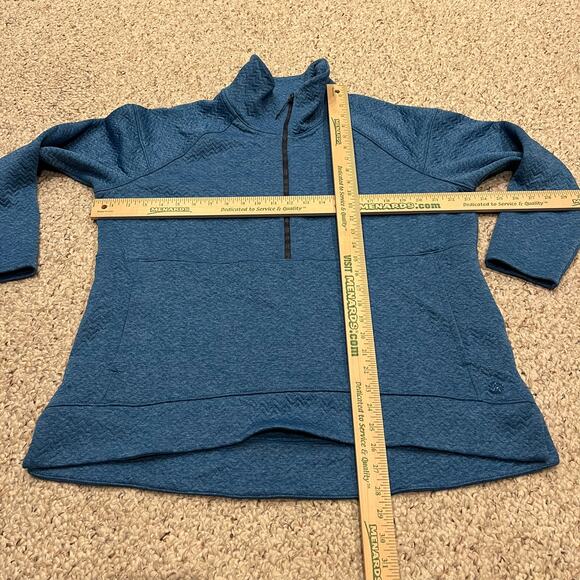 LL Bean Flexforward Quilted Pullover Sz XL Petite Half Zip Outdoor Blue Hiking - Picture 7 of 7